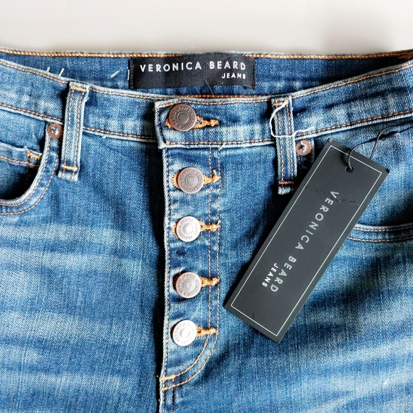 Veronica Beard Kirra Flood Length Button Fly Jeans - Picture 4 of 5